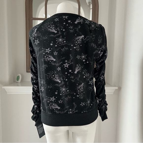 Chaser Scrunched Sleeves Sweatshirt Shooting Stars Size M New w/Tag - Picture 8 of 13